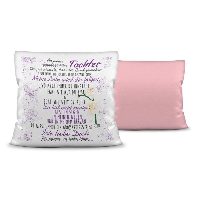 Geschenk-Set - Von Mama f&uuml;r Tochter - Kissen und Tasse Rosa