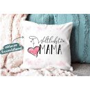 Geschenk-Set - Weltliebste Mama - Kissen und Tasse Rosa