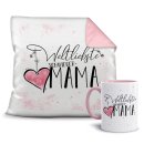 Geschenk-Set - Weltliebste Schwiegermama - Kissen und...