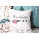 Geschenk-Set - Weltliebste -NAME- Kissen und Tasse Rosa