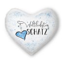 Herzkissen - Weltliebster Schatz - Wei&szlig;