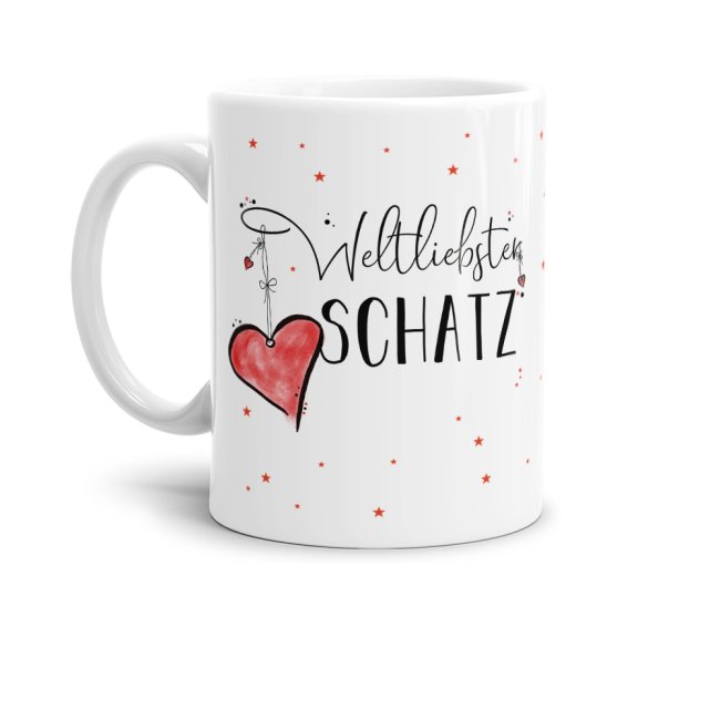 Geschenk-Set &quot;Weltliebster Schatz&quot; Tasse Weiss