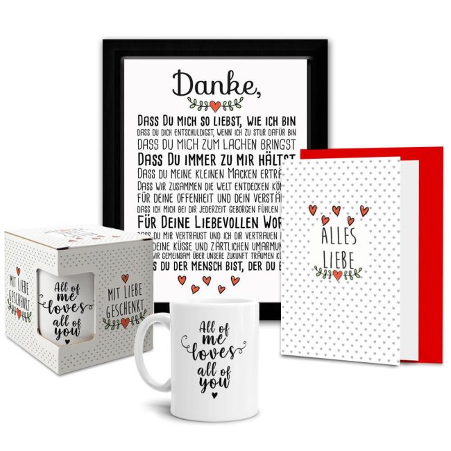 Geschenk-Sets Lieblingsmensch -  Tasse mit Karte und Tafel