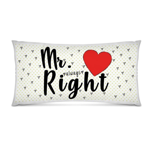 XXL-Deko-Kissen mit Spruch &quot;Mr. Right&quot; -  80 x 40 cm