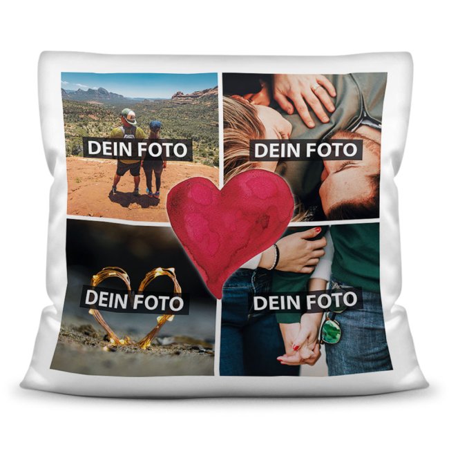 Kissen mit Fotocollage - Liebe - mit 4 Fotos selbst gestalten