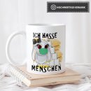 Anti-Hamster-Tasse B&ouml;ses Hasi mit Spruch - Ich hasse...