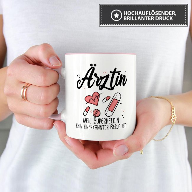 Berufe-Tasse Superheldin &Auml;rztin - Rosa