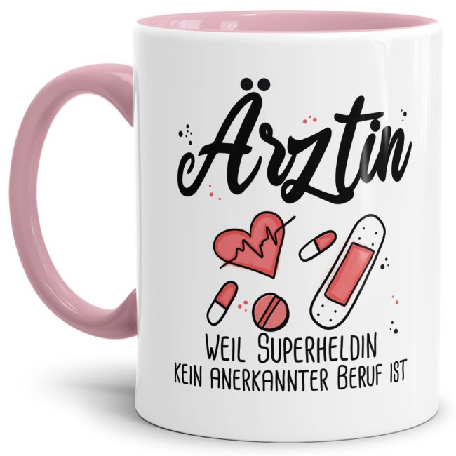 Berufe-Tasse Superheldin &Auml;rztin - Rosa