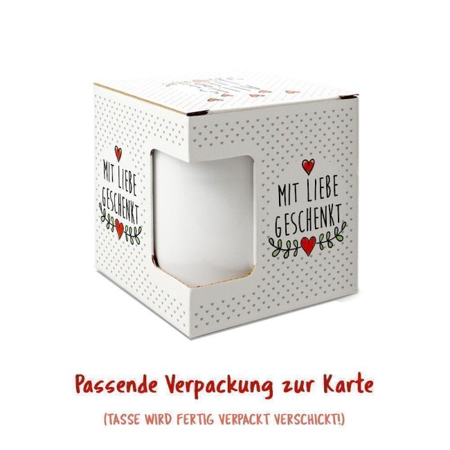 Geschenk-Set zum Muttertag - Allerbeste Mama - Tasse Innen &amp; Henkel rosa mit Spruch inkl. Gru&szlig;karte und Geschenk-Verpackung