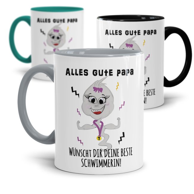 Lustige Tasse mit Spruch f&uuml;r Papa - Beste Schwimmerin