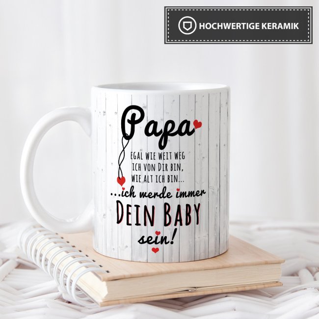 Lustige Tasse mit Spruch f&uuml;r Papa - Dein Engel-Dein Baby