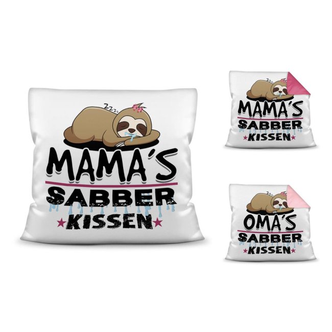 Kuschel-Kissen mit Spruch f&uuml;r Mama und Oma - Sabberkissen