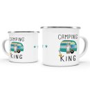 Emaille Tasse Camping mit Spruch