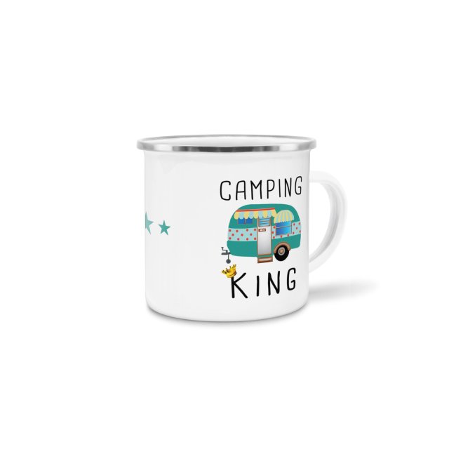 Emaille Tasse - Camping King - 480 ml