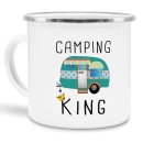 Emaille Tasse - Camping King - 480 ml