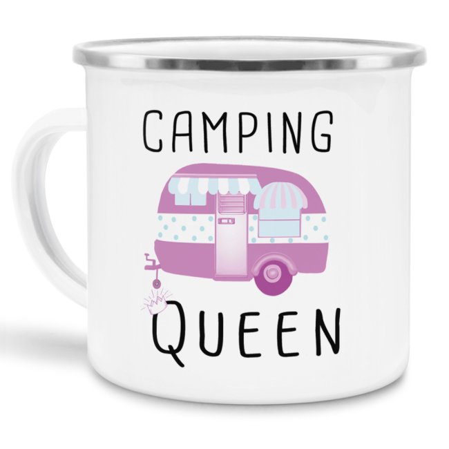 Emaille Tasse - Camping Queen - 300 ml