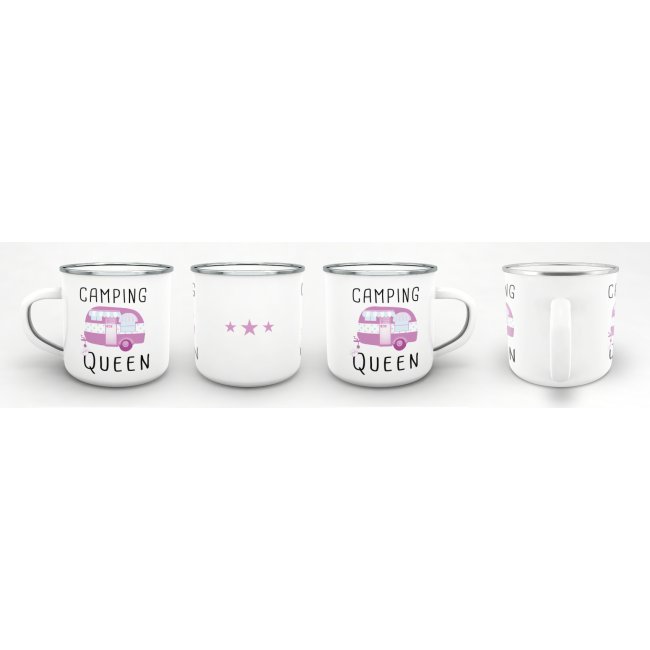 Emaille Tasse - Camping Queen - 300 ml