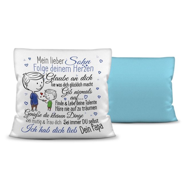 Kissen f&uuml;r Kinder - Von Papa f&uuml;r die Tochter - Kissen Wei&szlig; - flauschig