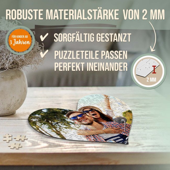 Fotopuzzle - 63 (Herzform) Teile inkl. bedruckter Metalldose