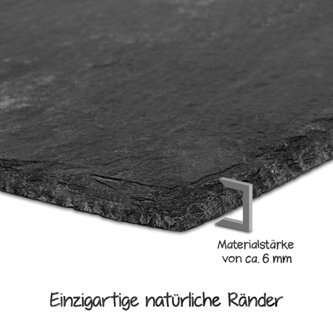 Schiefersteinplatte ohne Vorbohrung mit Staffelei 20 x 30 cm