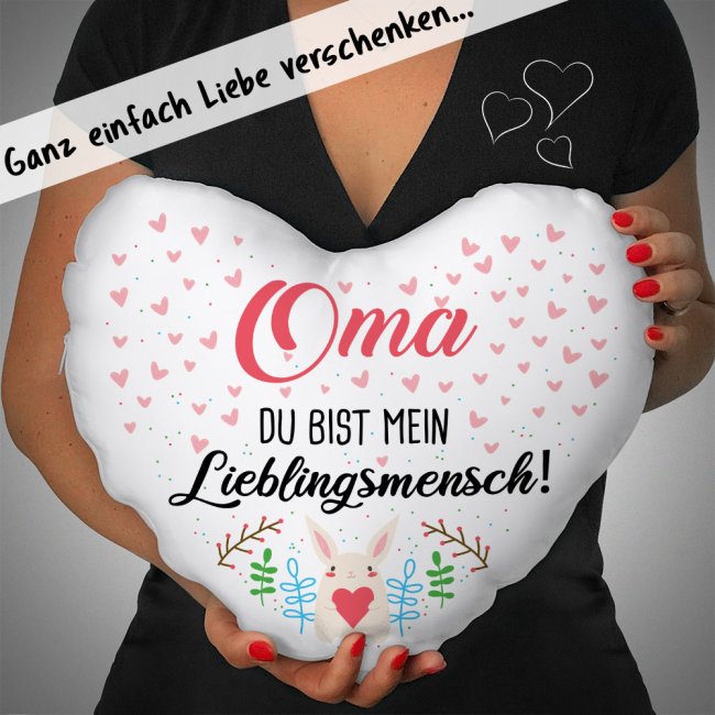 Herz-Kissen - Mein Lieblingsmensch - F&uuml;r Oma