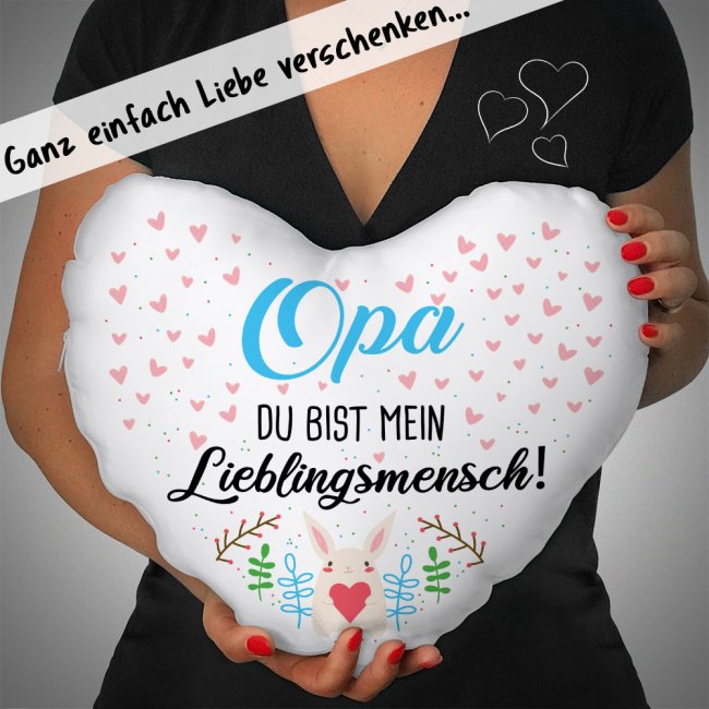 Herz-Kissen - Mein Lieblingsmensch - F&uuml;r Opa