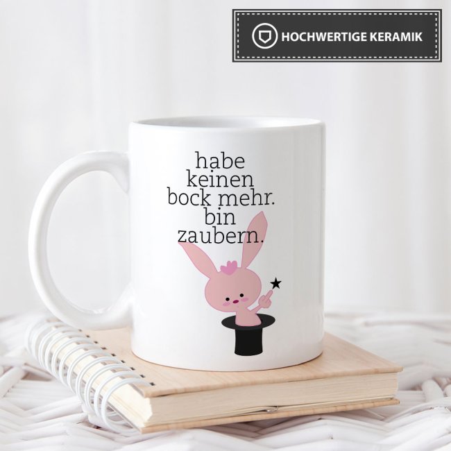 Hasi Tasse mit Spruch - Habe keinen Bock mehr -verschiedene Farben-