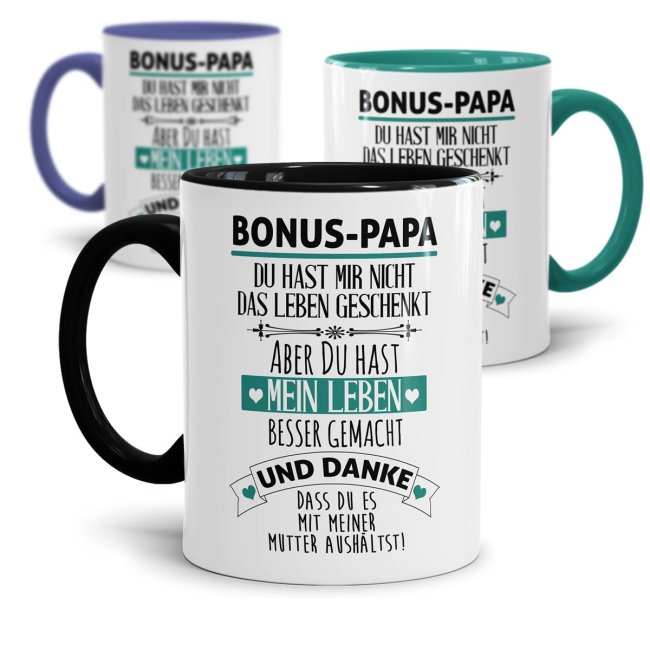 Tasse mit Spruch - Danke Bonus Papa