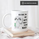 Faultier Tasse mit Spruch - Kein Bock -verschiedene Farben-