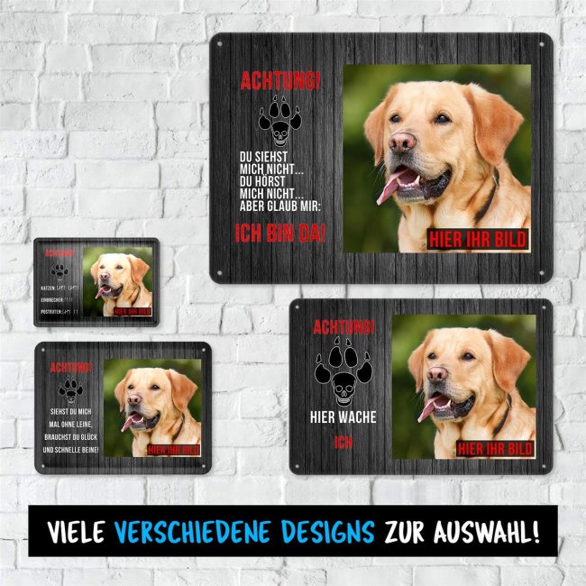 Hundeschilder mit Foto - verschiedene Spr&uuml;che