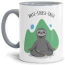 Anti Stress Tasse - Faultier -  Innen &amp; Henkel Grau