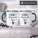 Tasse mit sch&ouml;nem Blumenmotiv - Allerbester Papa -...