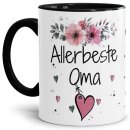 Tasse mit sch&ouml;nem Blumenmotiv - Allerbeste Oma -...