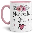 Tasse mit sch&ouml;nem Blumenmotiv - Allerbeste Oma -...