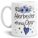 Tasse mit sch&ouml;nem Blumenmotiv - Allerbester Bonus...