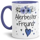 Tasse mit sch&ouml;nem Blumenmotiv - Allerbester Freund -...
