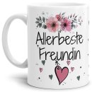 Tasse mit sch&ouml;nem Blumenmotiv - Allerbeste Freundin...