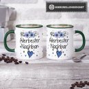 Tasse mit sch&ouml;nem Blumenmotiv - Allerbester Nachbar...