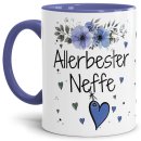 Tasse mit sch&ouml;nem Blumenmotiv - Allerbester Neffe -...