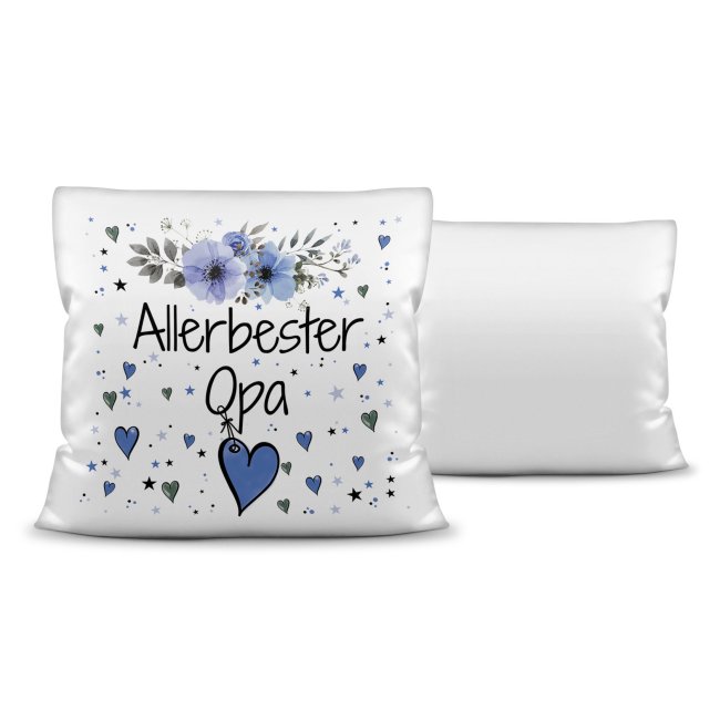 Kissen inkl. Kissenf&uuml;llung mit Spruch - Allerbester Opa - Kissen Polyester - Wei&szlig;