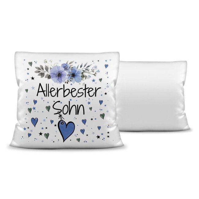 Kissen inkl. Kissenf&uuml;llung mit Spruch - Allerbester Sohn - Kissen Polyester - Wei&szlig;