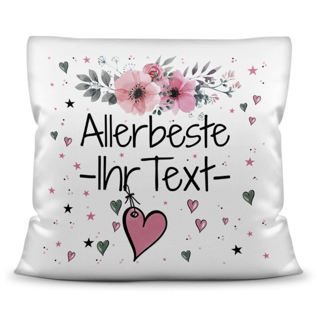 Weißes Kissen mit Spruch für die Allerbeste WUNSCHNAME PRINT ROYAL