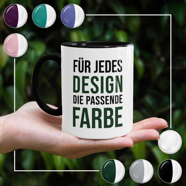 Tasse mit frechem Spruch - Weil Du dumm bist! -verschiedene Farben-