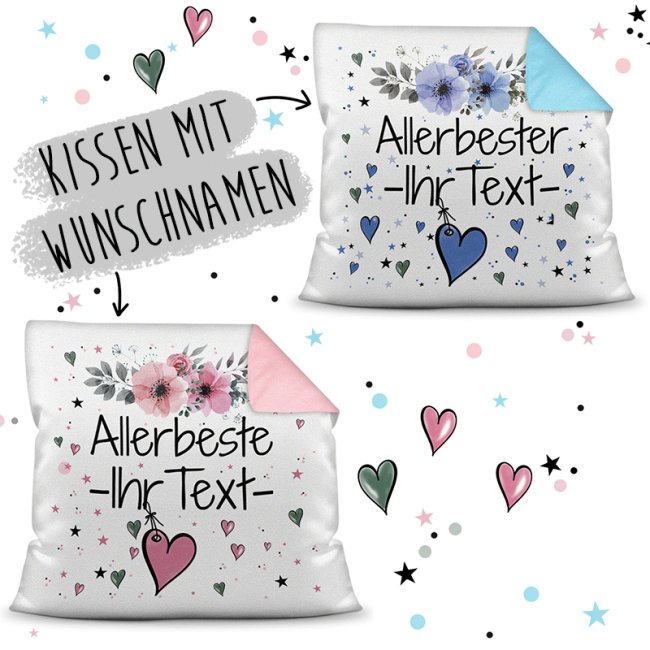 Kissen mit Wunschname f&uuml;r allerbeste Familie und Freunde