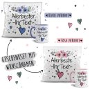 Geschenk-Set - Namenstasse und Kissen - Allerbeste/r...