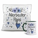 Geschenk-Set - Tasse und Kissen mit Blumenmotiv -...