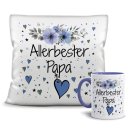 Geschenk-Set aus Tasse und Kissen mit Blumenmotiv -...