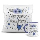 Geschenk-Set aus Tasse und Kissen mit Blumenmotiv -...