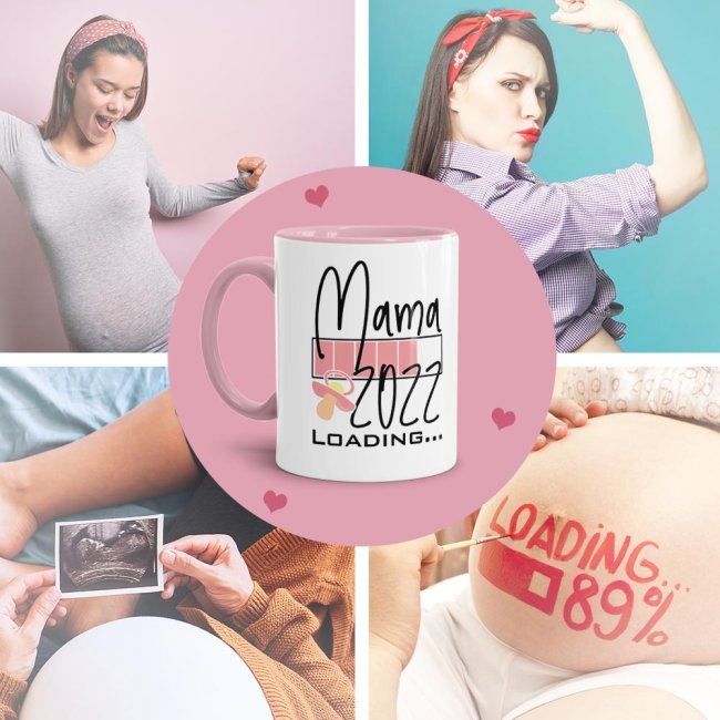 Tasse Loading - Du wirst Mama 2022 - Rosa