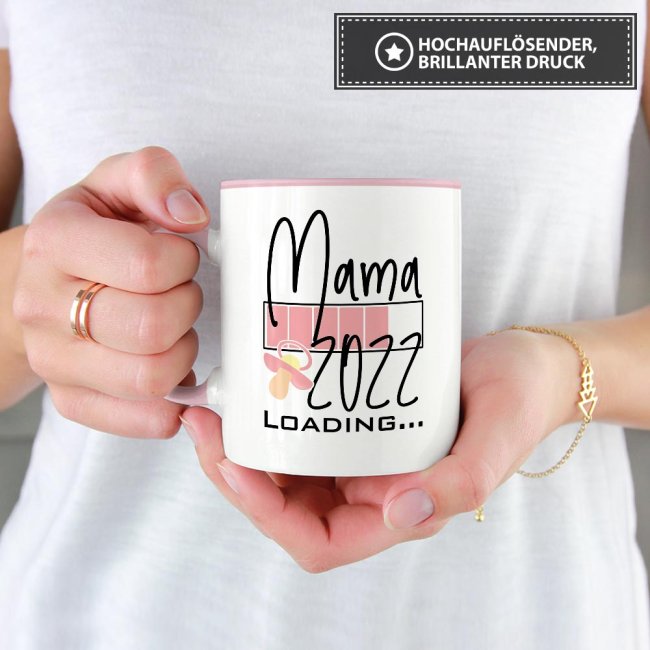 Tasse Loading - Du wirst Mama 2022 - Rosa